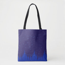 Bolsa Tote Design de Natal Monocromático Azul