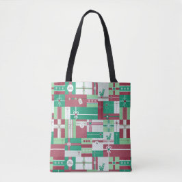 Bolsa Tote Design de Natal para presentes mosaicos de Natal