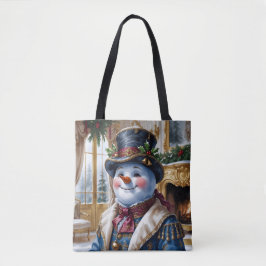 Bolsa Tote Design de Natal Vitoriano Snowman