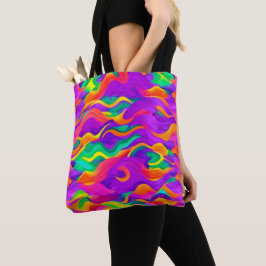 Bolsa Tote Design de onda Abstrato colorida