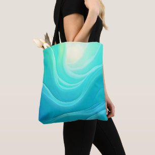 Bolsa Tote Design de Ondas Abstrato da Serenidade do Oceano A