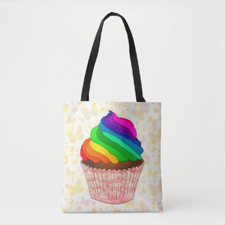 Bolsa Tote Design de Orgulho de Cupcake Arco-íris Personalizá