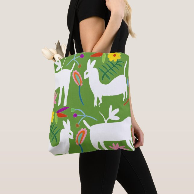 Bolsa Tote Design de Otomi Moderno | Llama Donkey Design (Close Up)