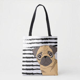 Bolsa Tote Design de padrão branco preto