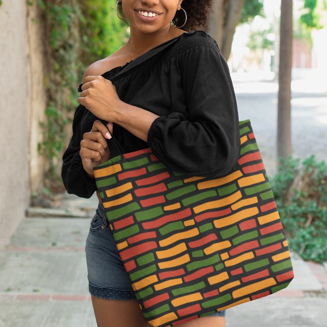 Bolsa Tote Design de padrão de tijolo africano (Criador carregado)