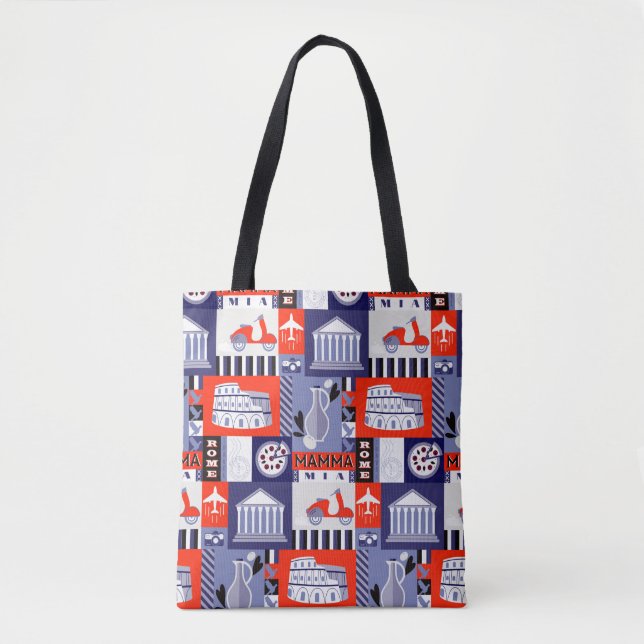 Bolsa Tote Design de padrão decorativo sem descontinuidades n (Frente)