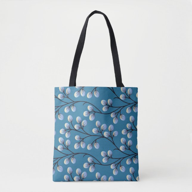 Bolsa Tote Design de padrão floral fofo sem costura (Frente)