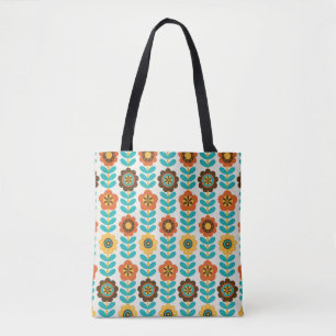 Bolsa Tote design de padrão floral uniforme. Ilustração Vi