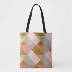Bolsa Tote Design de padrão geométrico na cor do Pastel Terra
