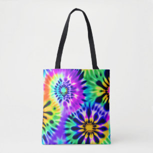 Bolsa Tote Design de padrão giratório Tie Dye