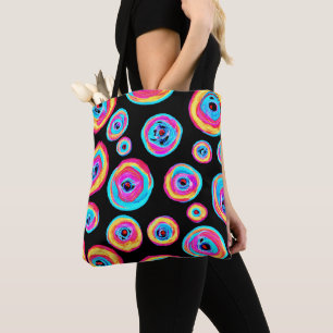 Bolsa Tote Design de padrão vívido colorido