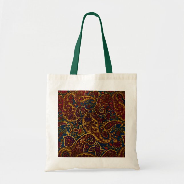 Bolsa Tote Design de paisley castanho-escuro da safena (Frente)