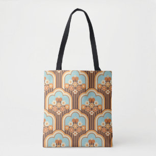 Bolsa Tote design de papel de parede sem costura, flores de v