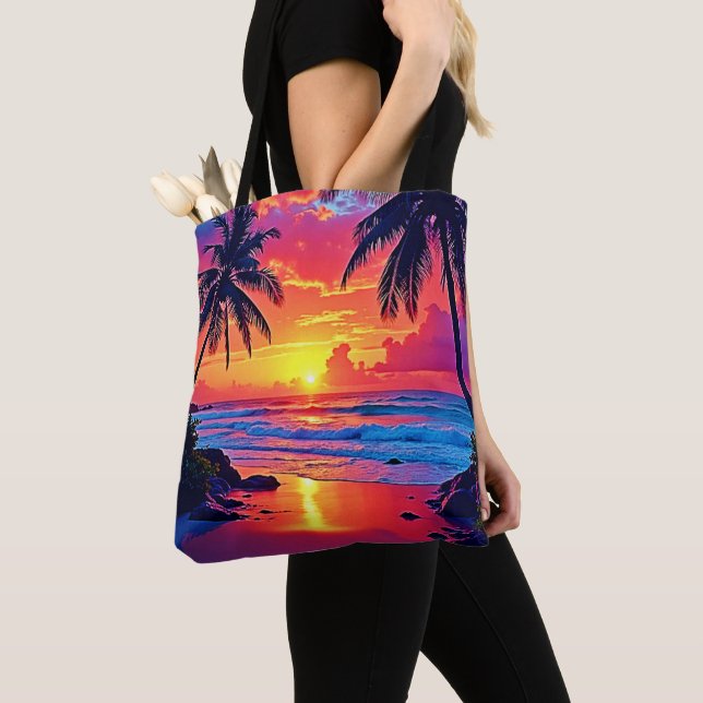 Bolsa Tote Design de Paraíso Tropical Sunset (Close Up)