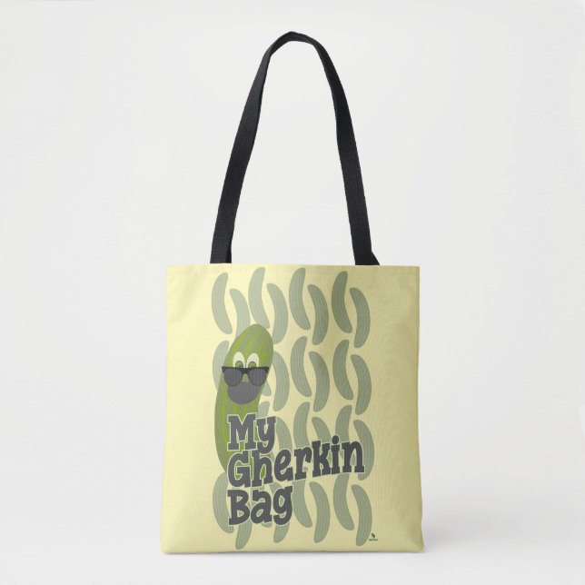 Bolsa Tote Design de paródia de moda de pepino engraçado (Frente)