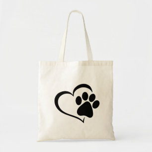 Bolsa Tote Design de PawPrint e Heart