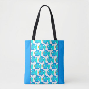 Bolsa Tote Design de Peixe Colorido Moderno