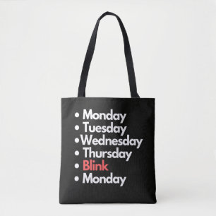 Bolsa Tote Design de Piada de Segunda-feira Divertida e Relat