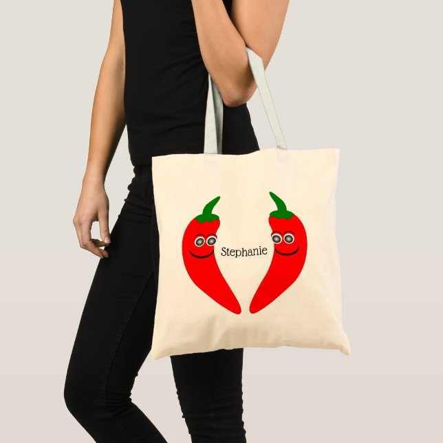Bolsa Tote Design de Pimenta Vermelha (Frente (produto))