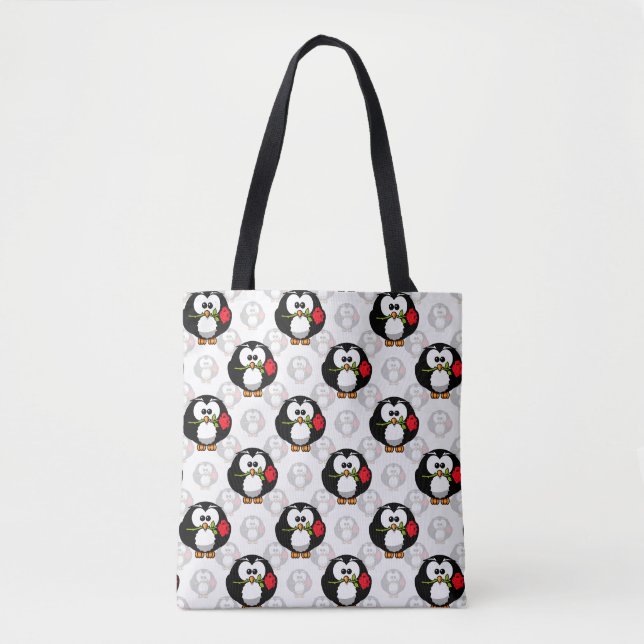 Bolsa Tote Design de Pinguim-Cute (Frente)