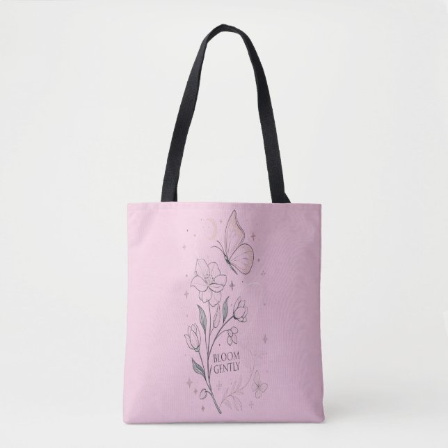 Bolsa Tote Design de positividade com estética fofa de margar (Frente)