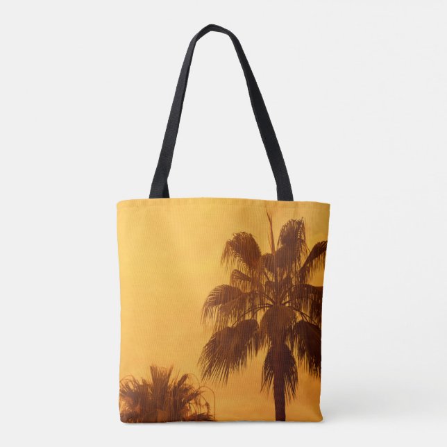 Bolsa Tote Design de praia de palmeira de Verão (Verso)