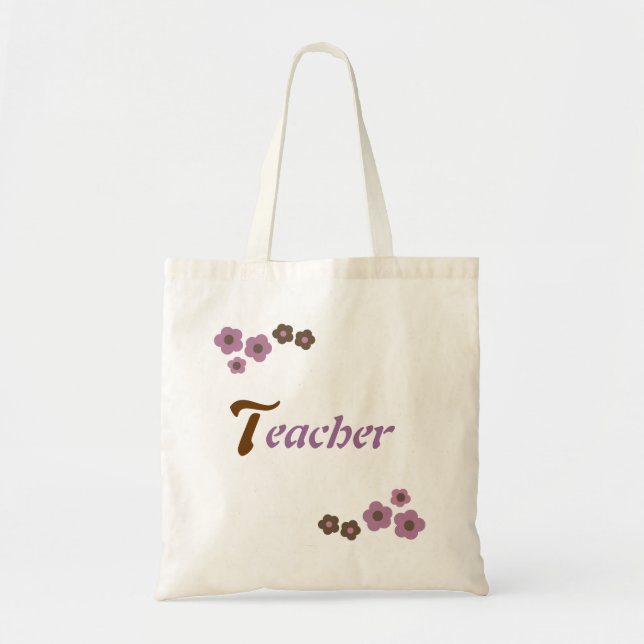 Bolsa Tote Design de Professor Floral (Frente)