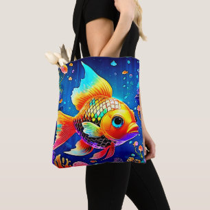 Bolsa Tote Design de recife do oceano arco-íris