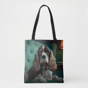 Bolsa Tote Design de retrato clássico de Cocker Spaniel elega