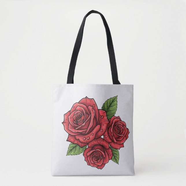 Bolsa Tote Design de Rosa elegante (Frente)