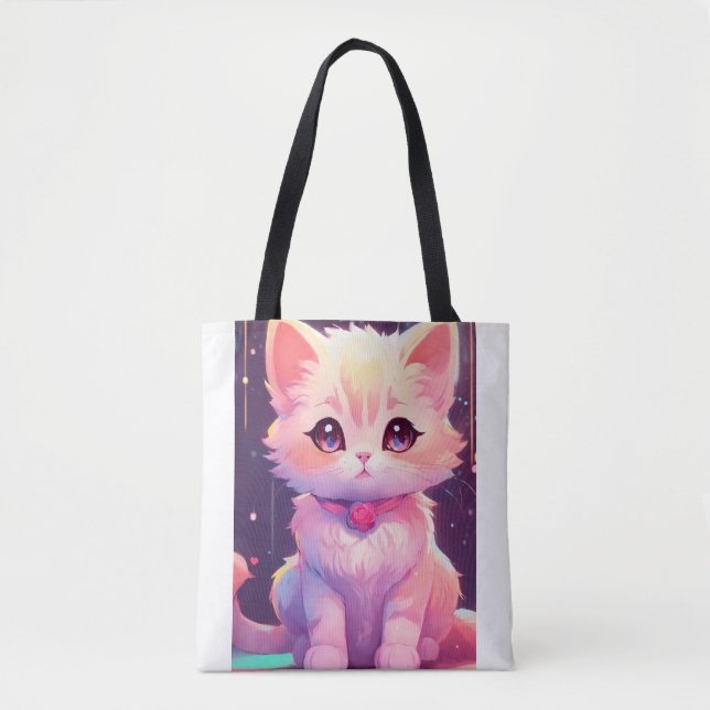 Bolsa Tote Design de saco de gato adorável (Frente)