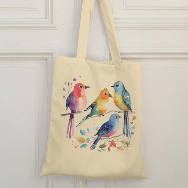 Bolsa Tote Design de sacola de aves brancas (Criador carregado)
