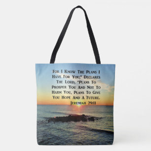 BOLSA TOTE DESIGN DE SCRIPTURE SERENE SUNRISE JEREMIAH 29:11