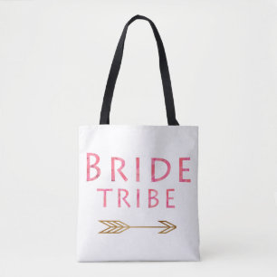 Bolsa Tote design de seta dourada cor-de-rosa giro