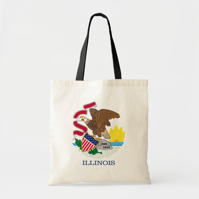 Bolsa Tote Design de Sinalizador do Estado de Illinois (Frente)
