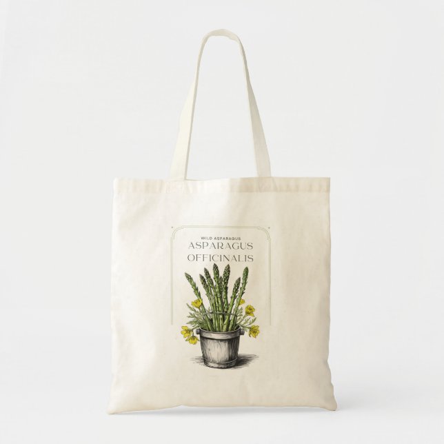 Bolsa Tote Design de Sketch de Espargos Selvagens: Inspirado  (Frente)