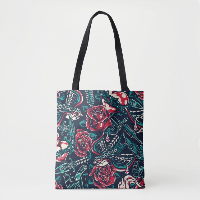 Bolsa Tote Design de Tatuagem Retroativa (Frente)