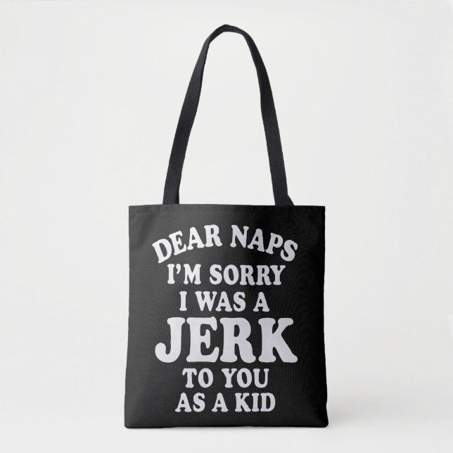 Bolsa Tote Design de texto de desculpas "Queridos Sonhos" eng (Frente)