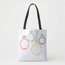 Bolsa Tote Design de Texto de Enfeites de Natal