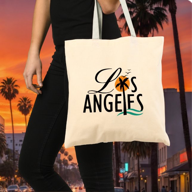 Bolsa Tote Design de texto de Los Angeles, Souvenir Tote Bag (Los Angeles text design tote bag
)