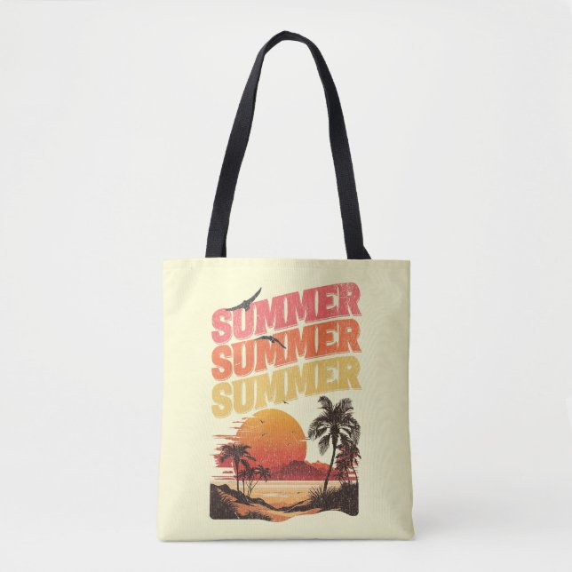 Bolsa Tote Design de texto de Verão (Frente)