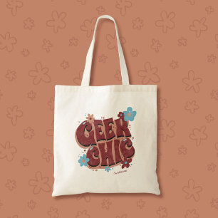 Bolsa Tote Design de texto Floral Com geek Chic