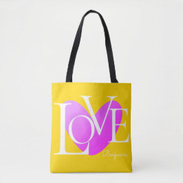 Bolsa Tote Design de texto Moderno de Tipografia LOVE
