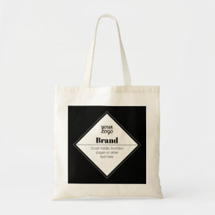 Bolsa Tote Design de texto moderno editável & Seu logotipo