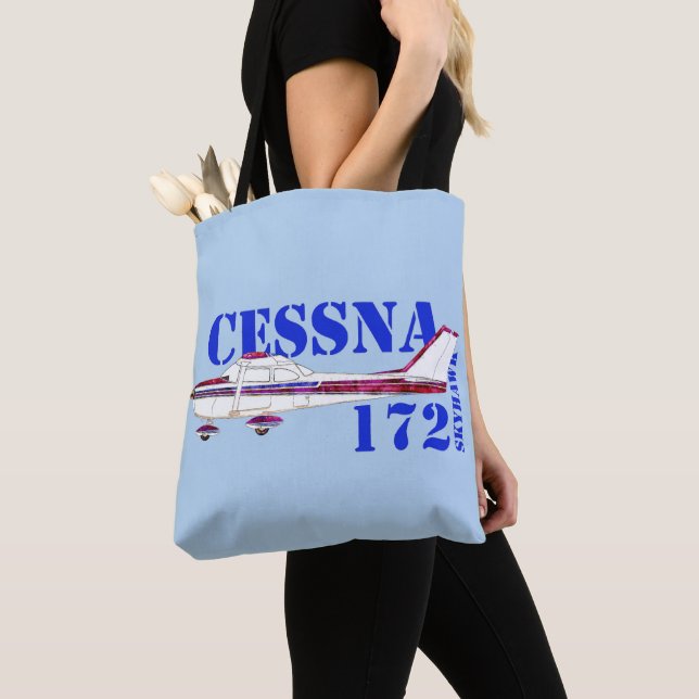 Bolsa Tote Design de texto Negrito da Ilustração Skyhawk Cess (Close Up)