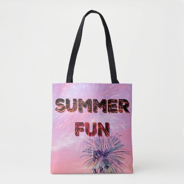 Bolsa Tote Design de Texto Retrô de Verão Divertido em Negrit (Frente)