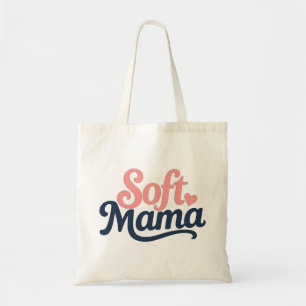 Bolsa Tote Design de tipografia cursiva minimalista "Soft Mam