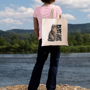 Bolsa Tote Design de Tipografia de Gata Mãe em Aquarela