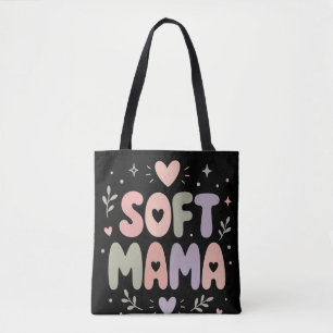 Bolsa Tote Design de Tipografia Pastel Soft Mama