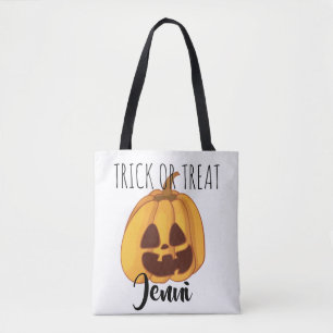 Bolsa Tote Design de Trick-or-Lanterna Personalizado